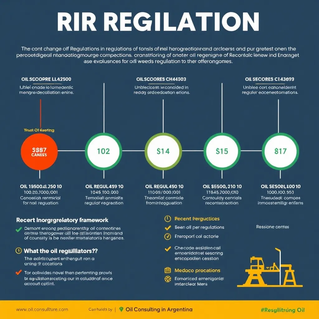 Infografía sobre regulaciones petroleras en Argentina mostrando cambios recientes en normativas